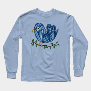 BLUE Bird Artwork Long Sleeve T-Shirt